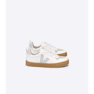 Veja V-10 LACE CWL Kids' Sneakers White/Beige | NZ 851ZUT